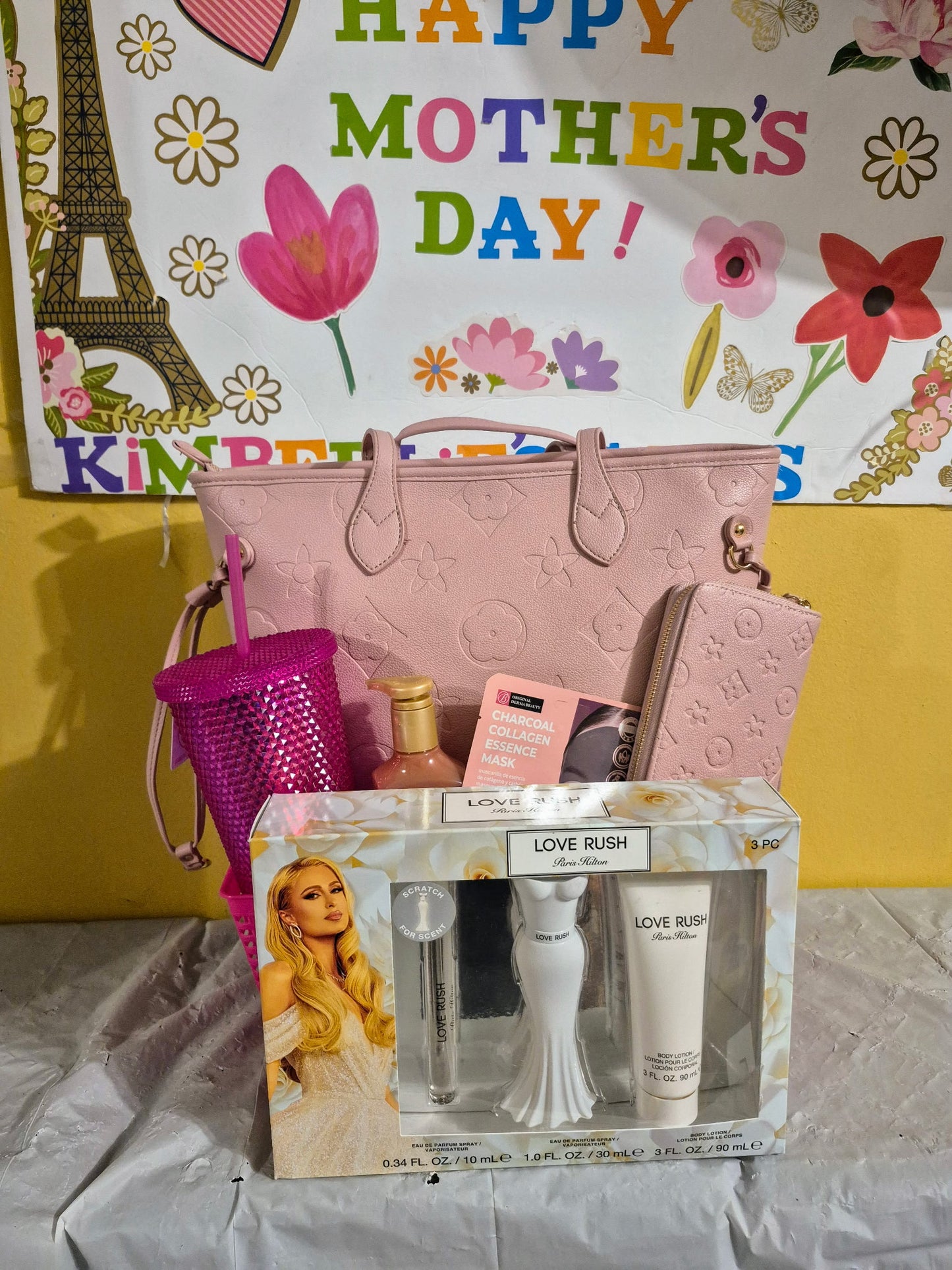 Monogramed Print Purse & Purfume Set