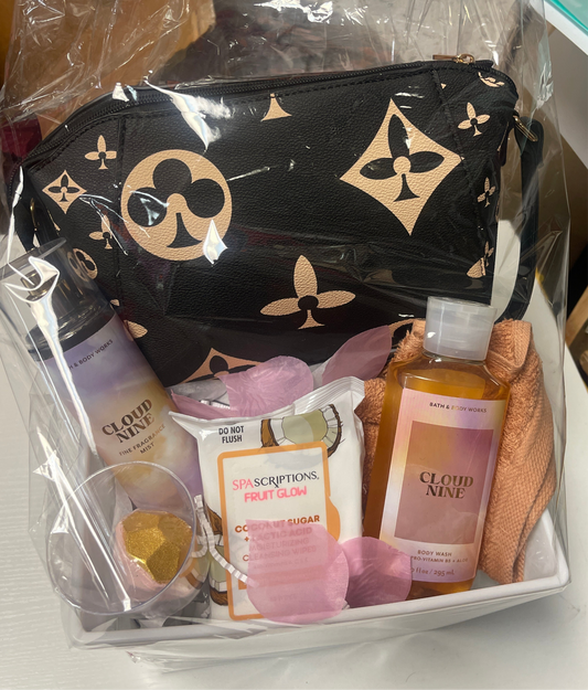 Monogramed Print Crossbody & Perfume Set
