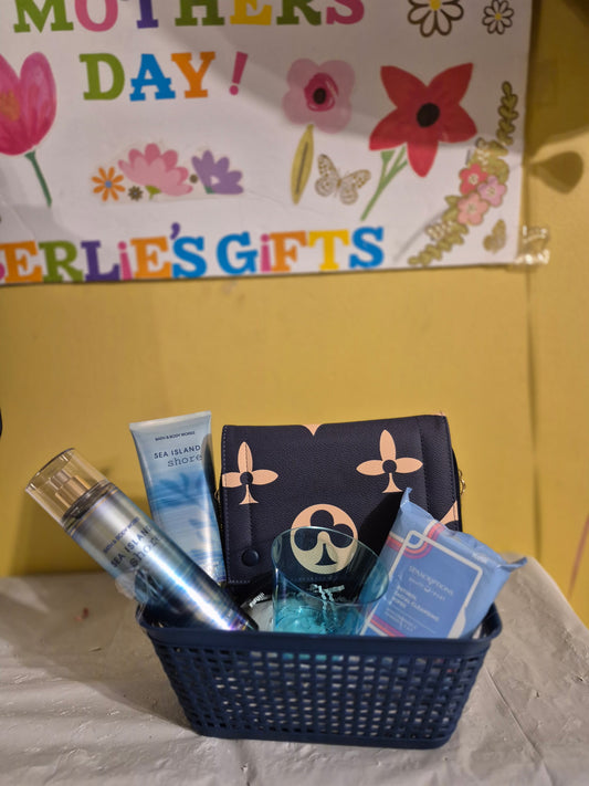 Monogramed Print Crossbody & Perfume Set